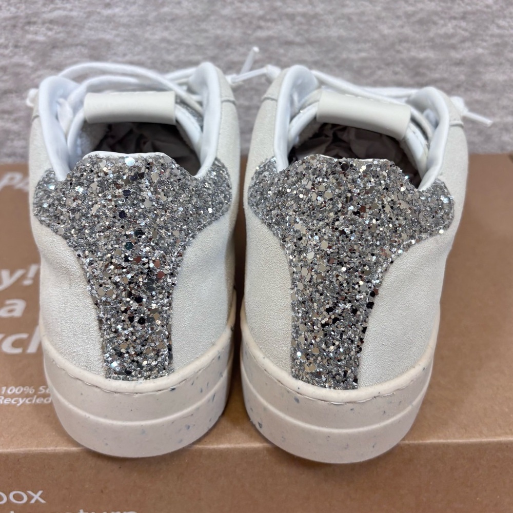 P448 Silver and White Glitter Sneakers - Picture 7 of 12